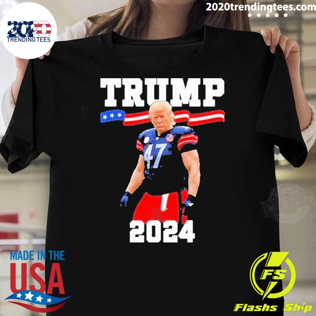 Funny Trump 47 Football Jersey 2024 Us Flag Trump Vance T-shirt