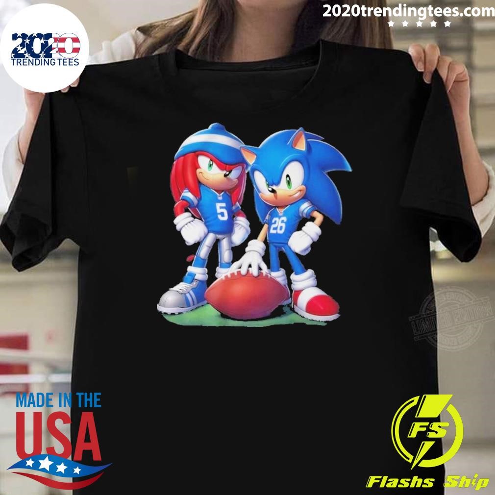 Nice Detroit Lions Sonic And Knuckles T-shirt