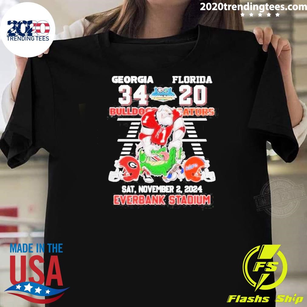 Nice Georgia Bulldogs Beat Florida Gators In Everbank Stadium 2024 T-shirt