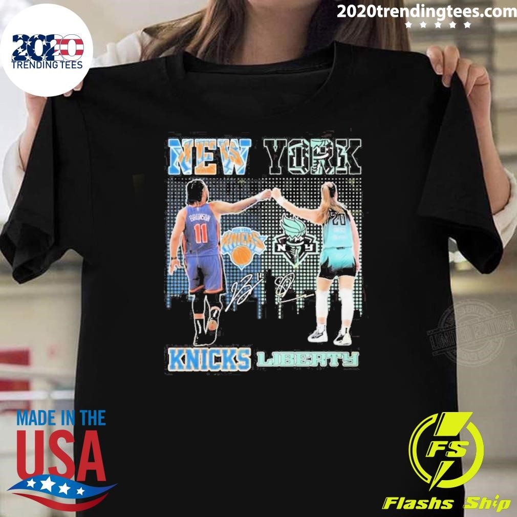 Nice New York Knicks x New York Liberty Signatures 2024 T-shirt