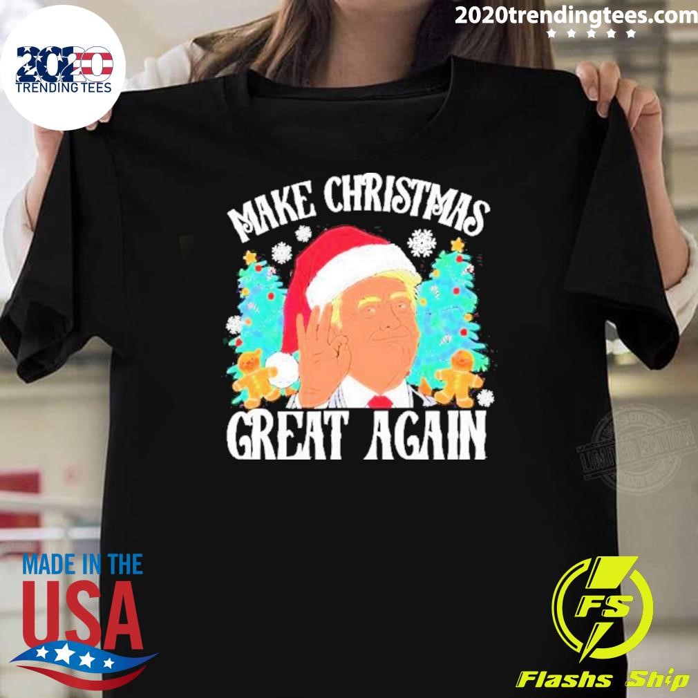 Nice Santa Trump Christmas Make Christmas Great Again 2024 T-shirt