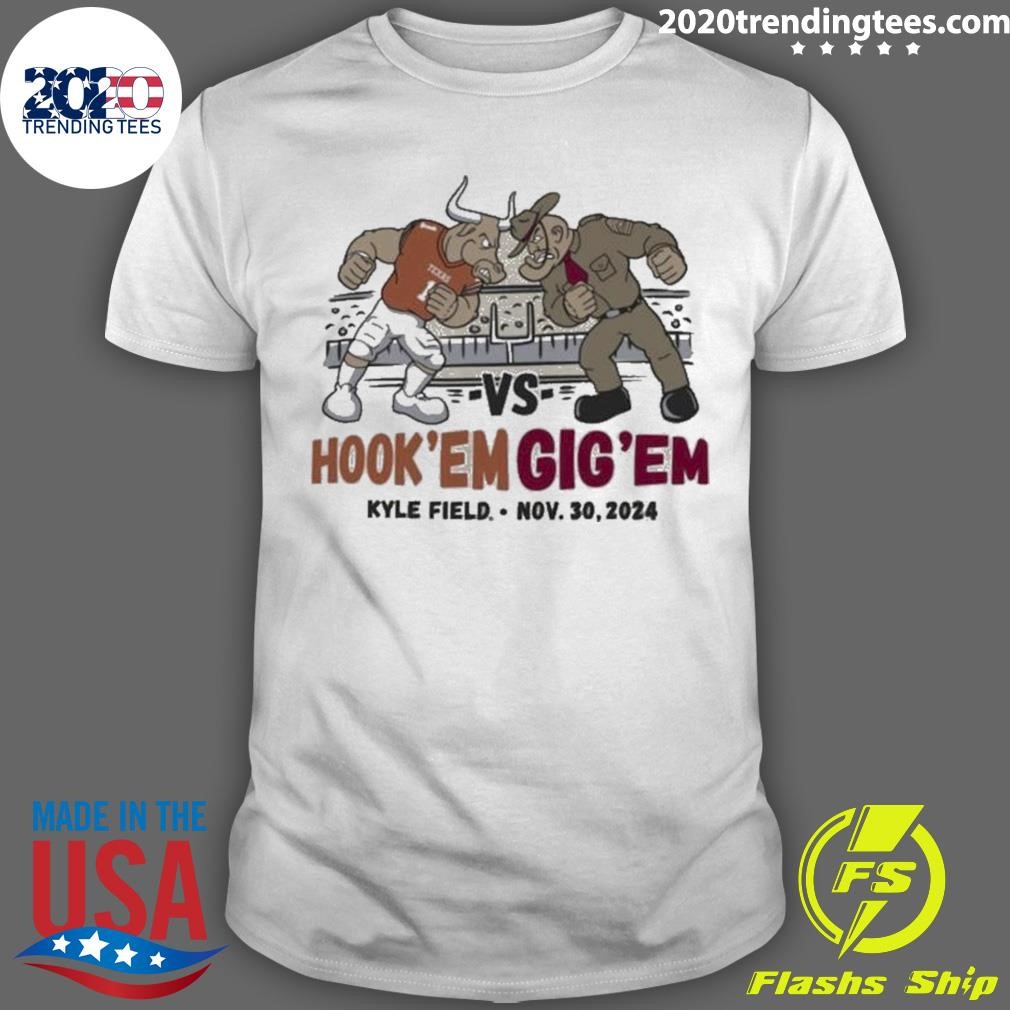 Nice Texas Hook’ Em vs Texas Gig’ Em 2024 Lone Star Showdown Matchup T-Shirt