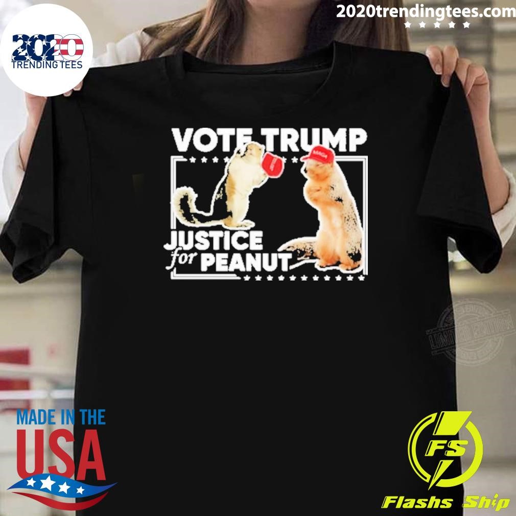 Nice Vote Trump Justice For Trump 2024 Peanut the Squirrel T-Shirt