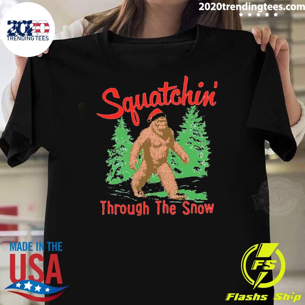 Official Bigfoot Squatching’ Through The Snow Christmas 2024 T-Shirt