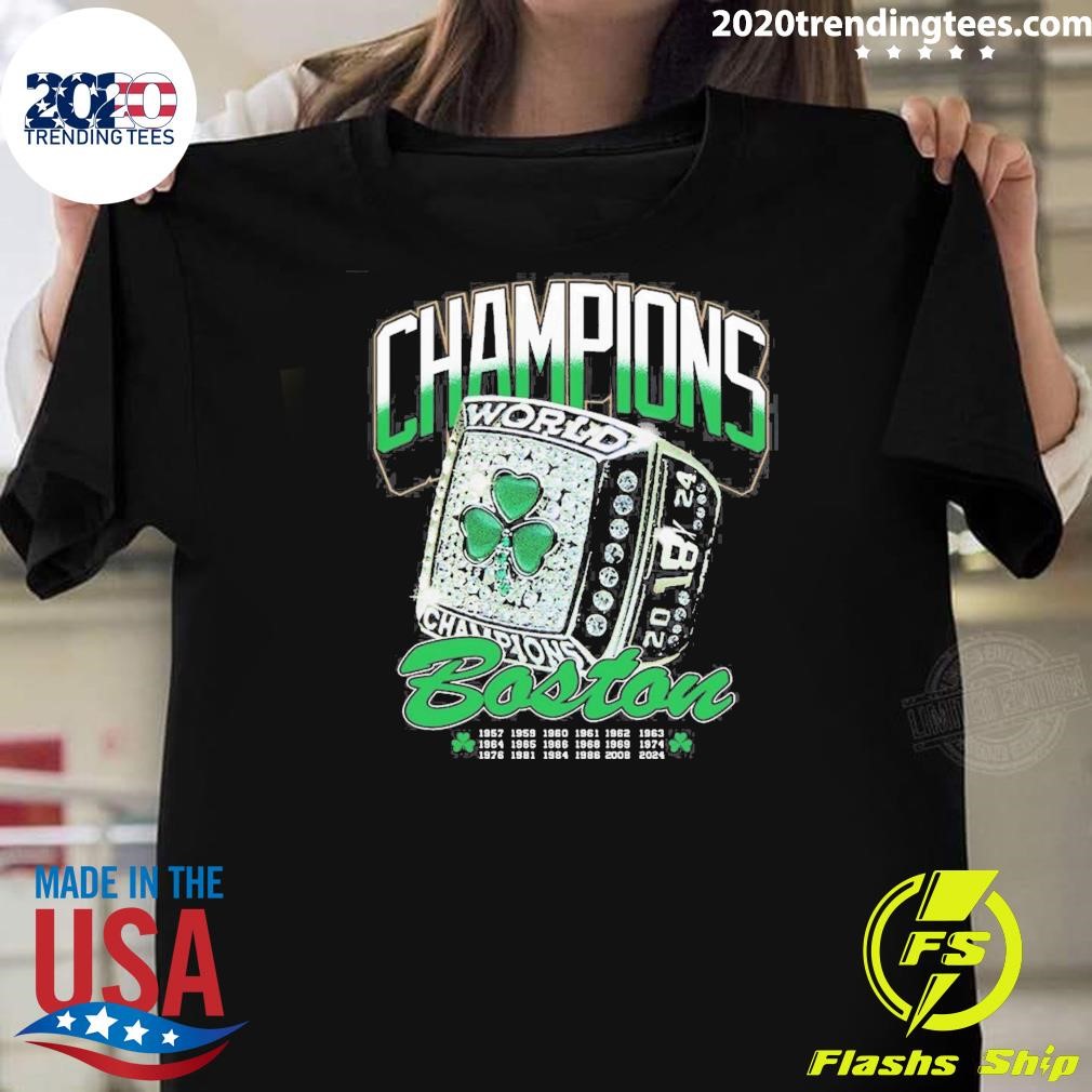 Official Boston Celtics Champions Rings 2024 T-shirt