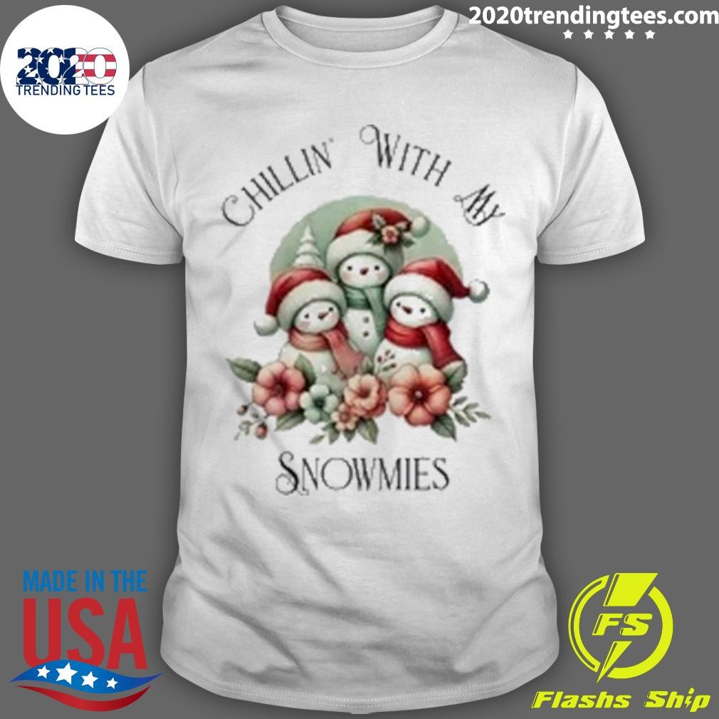 Official Chillin With My Snowmies Snowman Family Sublimation Christmas 2024 T-shirt