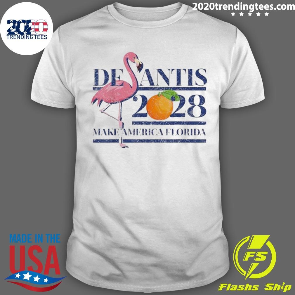 Official Desantis 2028 Make America Florida Ron Desantis 48 Flamingo T-Shirt