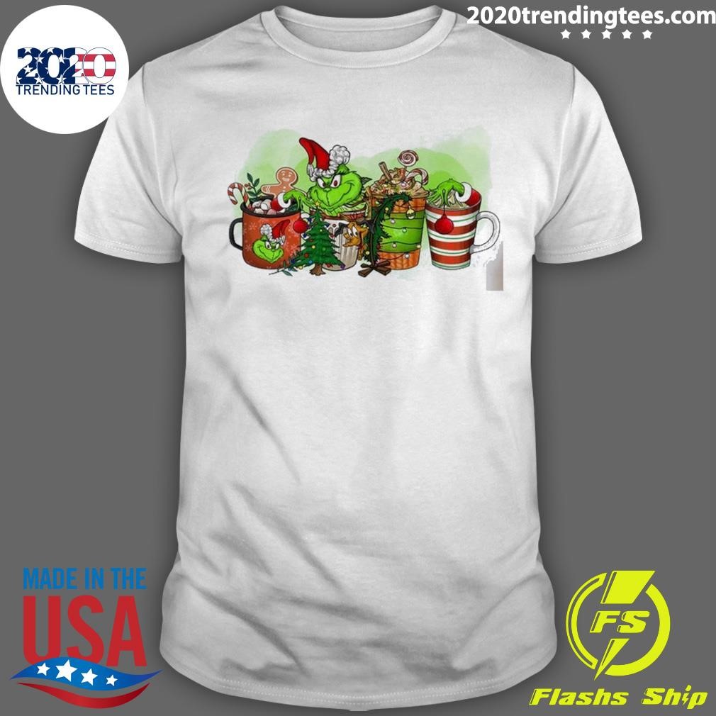 Official Grinch Coffee Drink Funny Christmas 2024 T-shirt