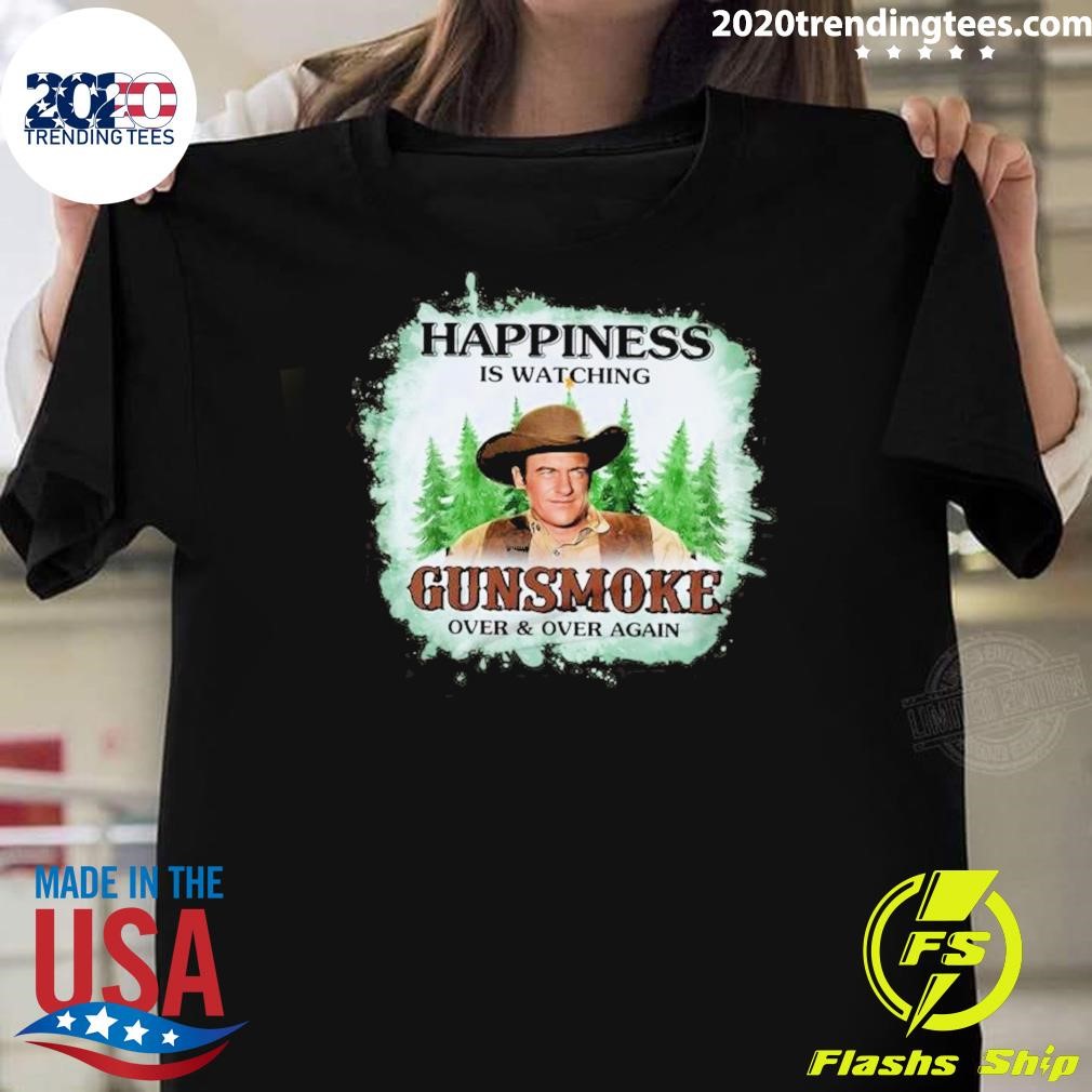 Official Happiness Is Watching Gunsmoke Merry Christmas 2024 T-shirt