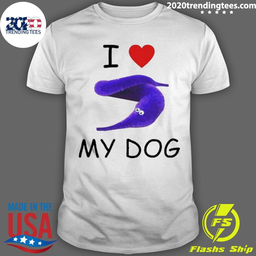 Official I Love My Dog Silly Worm 2024 T-shirt