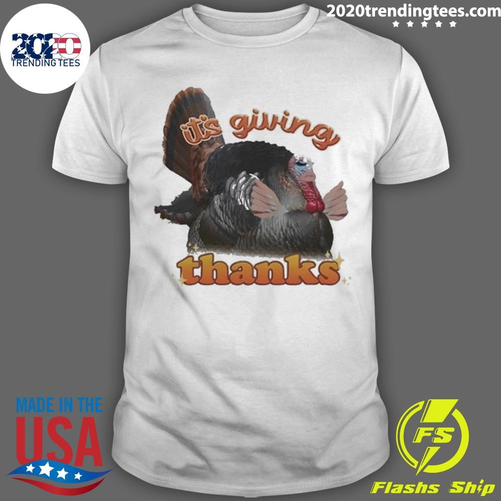 Official It's Giving Thanks Turkey Thanksgiving T-shirt