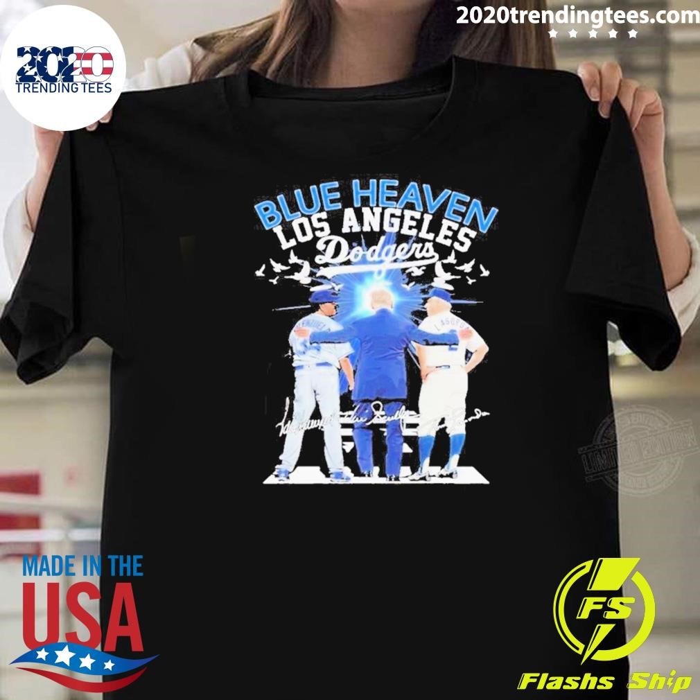 Official Los Angeles Dodgers Blue Heaven Valenzuela Lasorda Mike Scioscia 2024 T-shirt