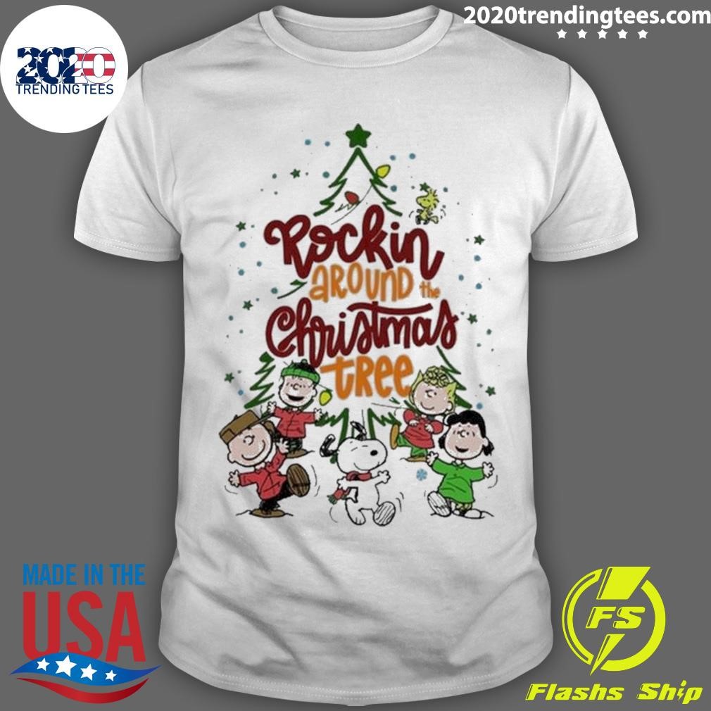 Official Merry Christmas 2024 Rockin Around The Christmas Tree T-shirt