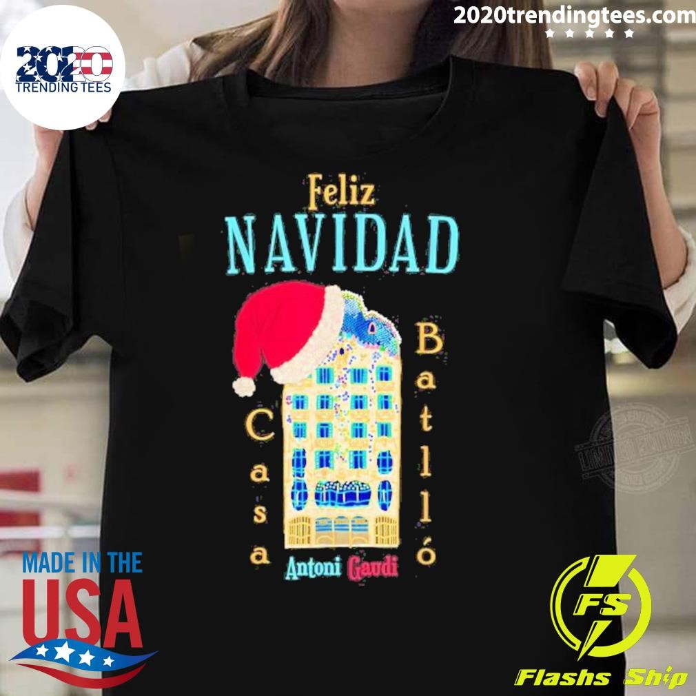 Official Merry Christmas Feliz Navidad Casa Batllo Antoni Gaudi T-shirt