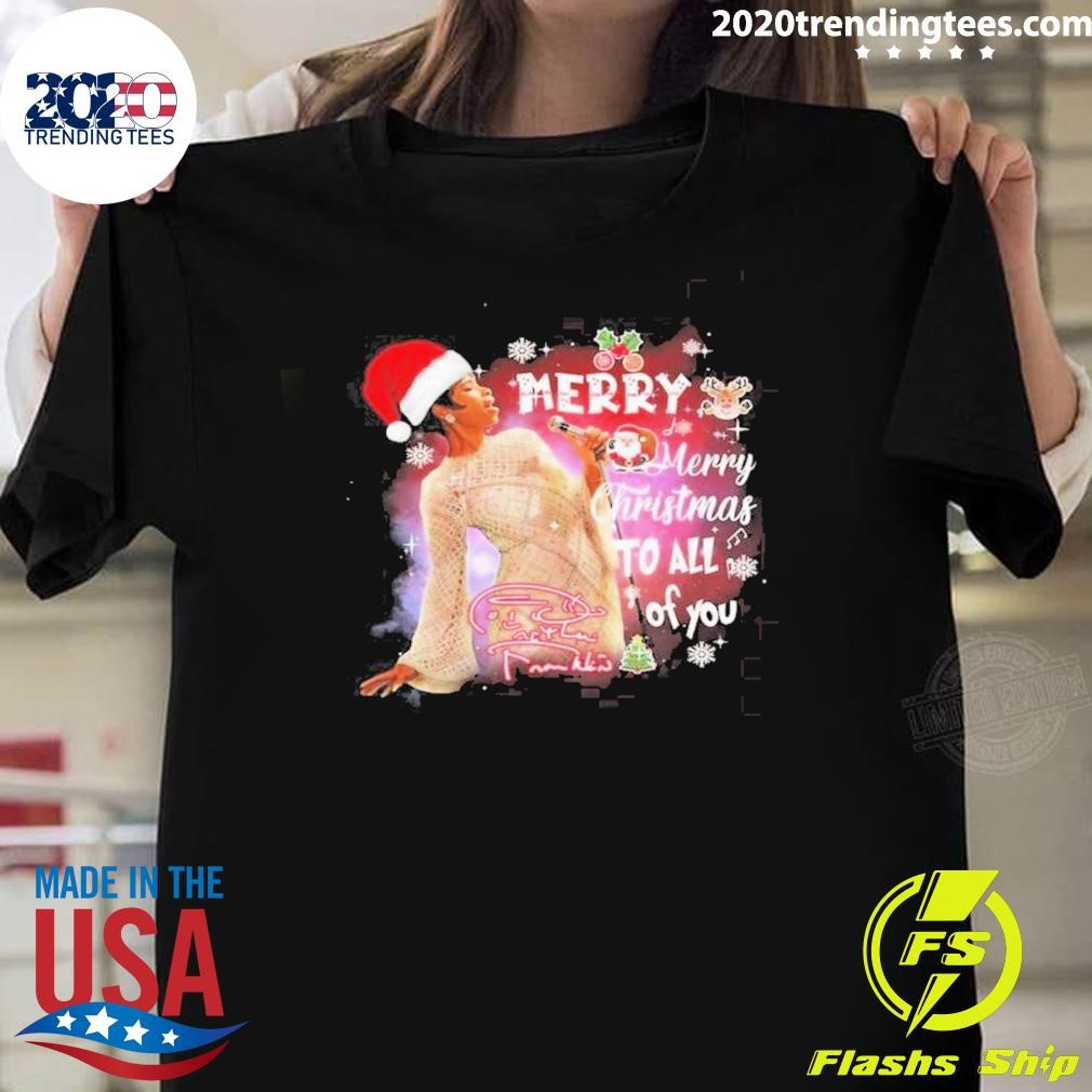 Official Merry Christmas To All Of You Aretha Franklin T-shirt