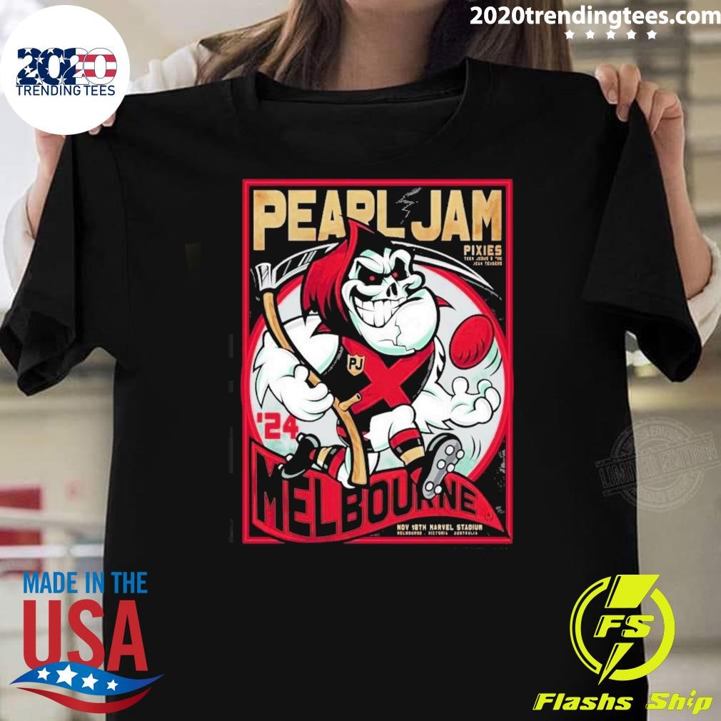 Official Pearl Jam With Pixies Melbourne Night 2 On Nov 18th 2024 Event Marvel Stadium By Rhys Cooper T-Shirt