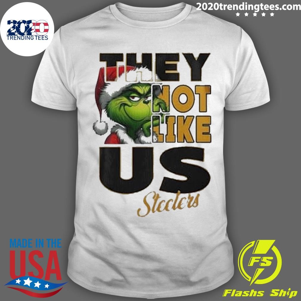 Official Pittsburgh Steelers Grinch They Not Like Us Steelersmas Christmas T-shirt