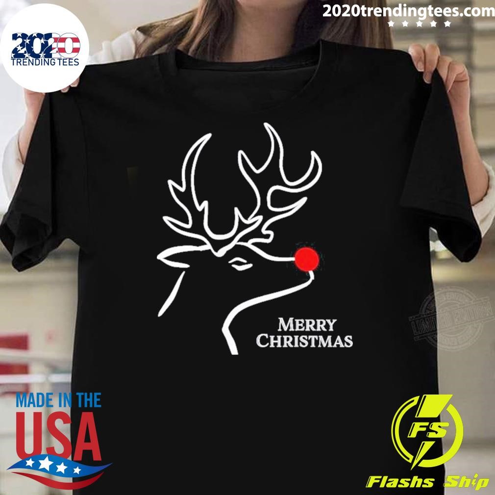 Official Simple Merry Christmas Deer Men Women Kids Family Matching 2024 T-shirt