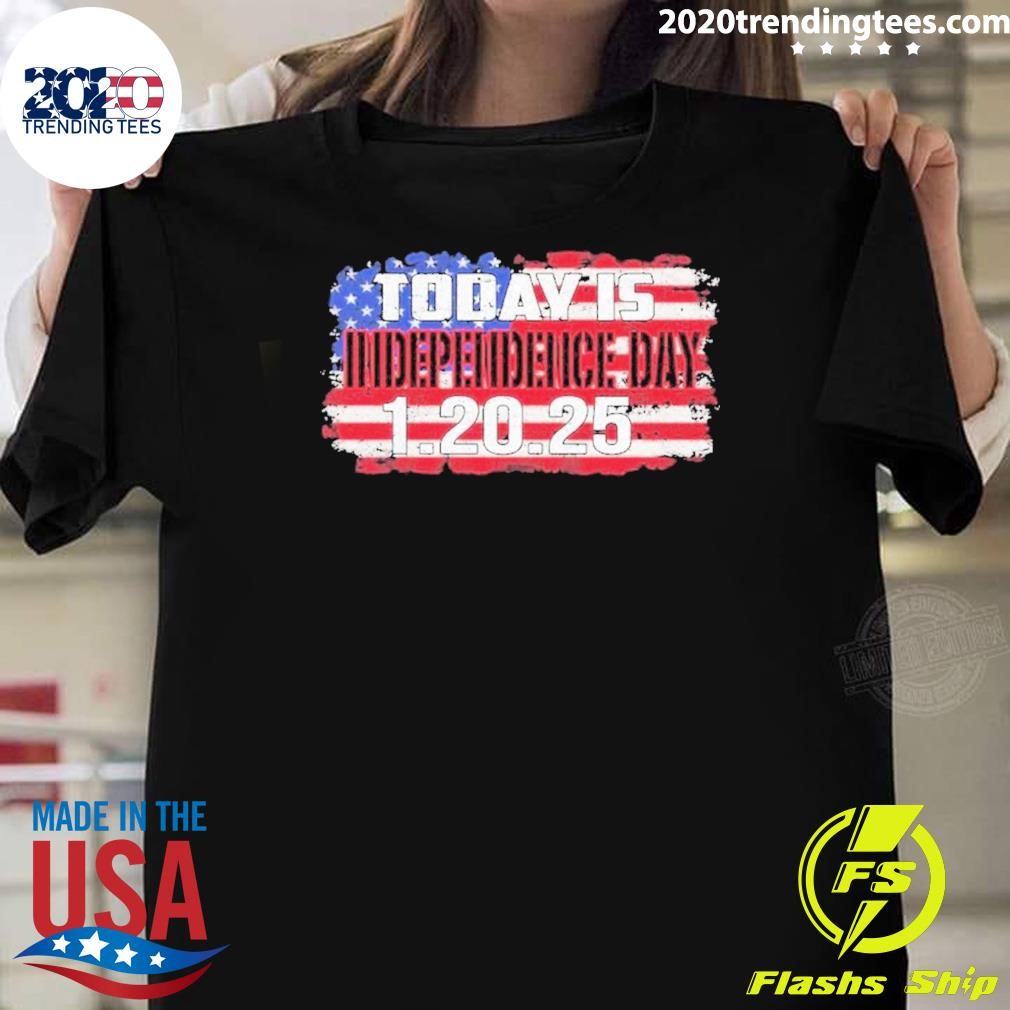 Official Today Is Independence Day 1 20 25 America Flag T-Shirt