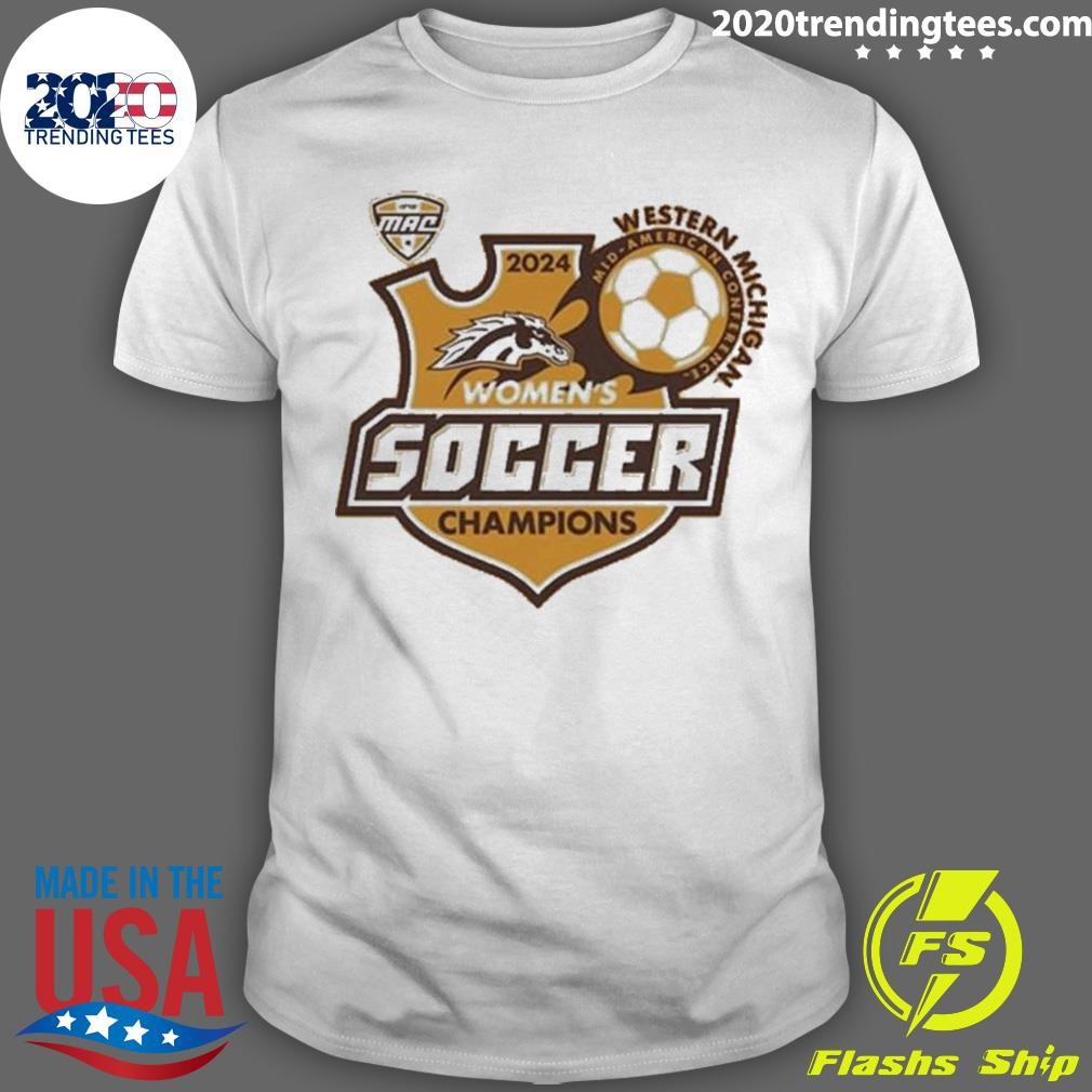 Official Western Michigan Broncos Gold 2024 Mac Women’s Soccer Champions T-Shirt