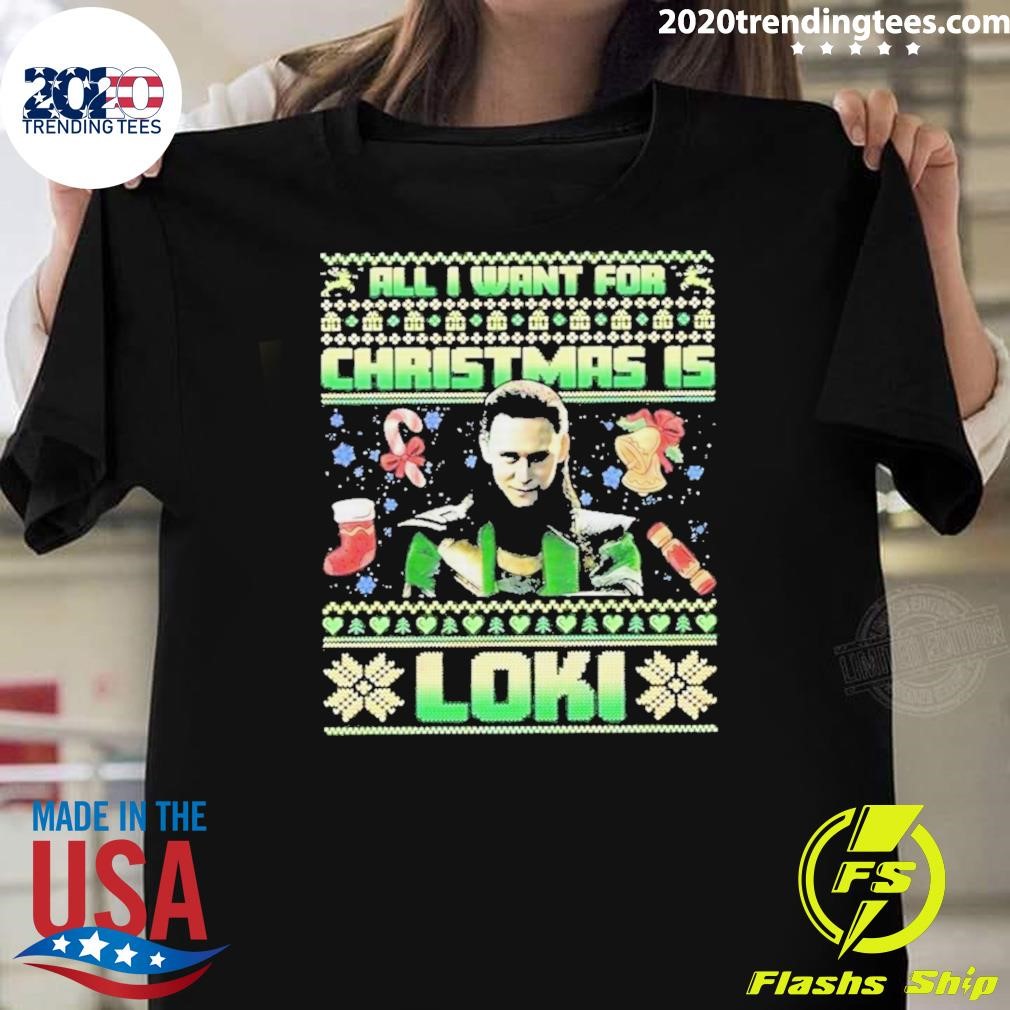 Original All I Want For Christmas Is Loki 2024 T-shirt