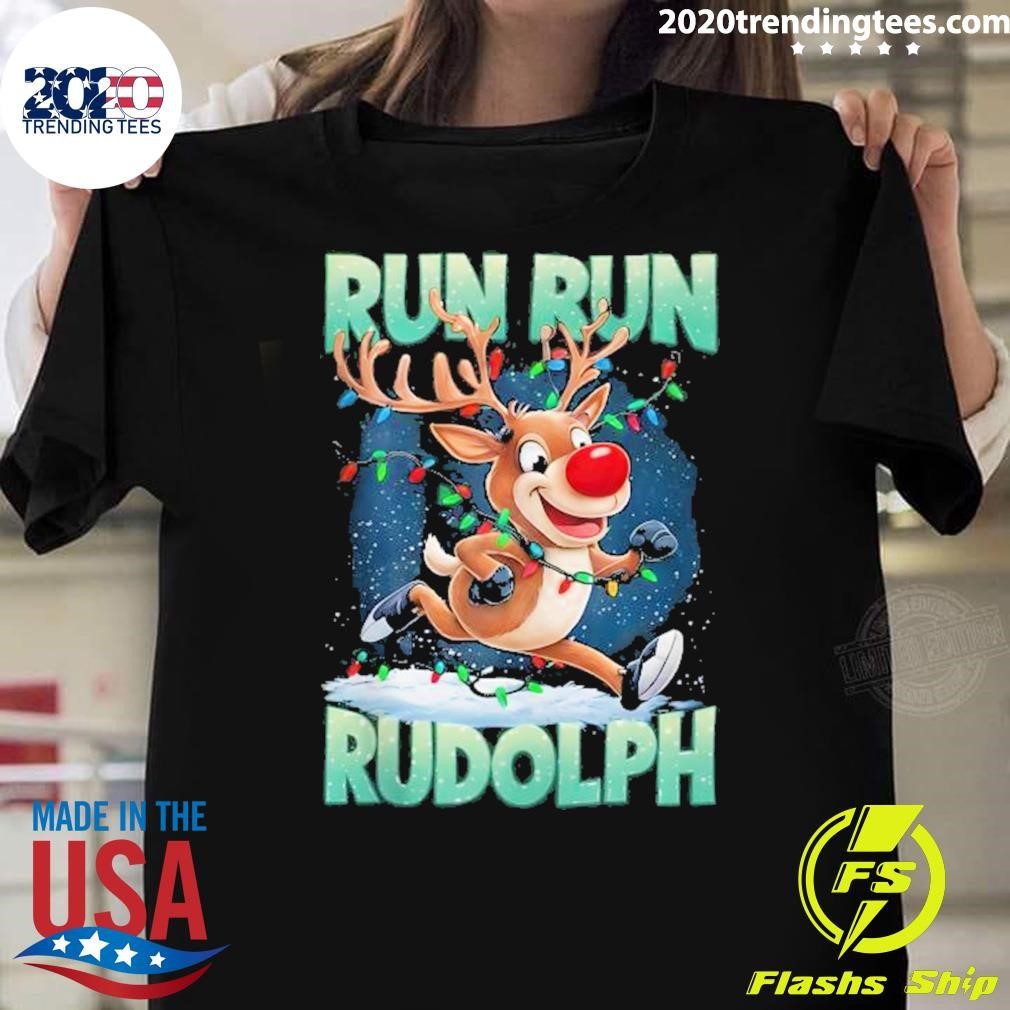 Original Christmas 5k Run Run Rudolph Holiday Team Running Matching T-shirt