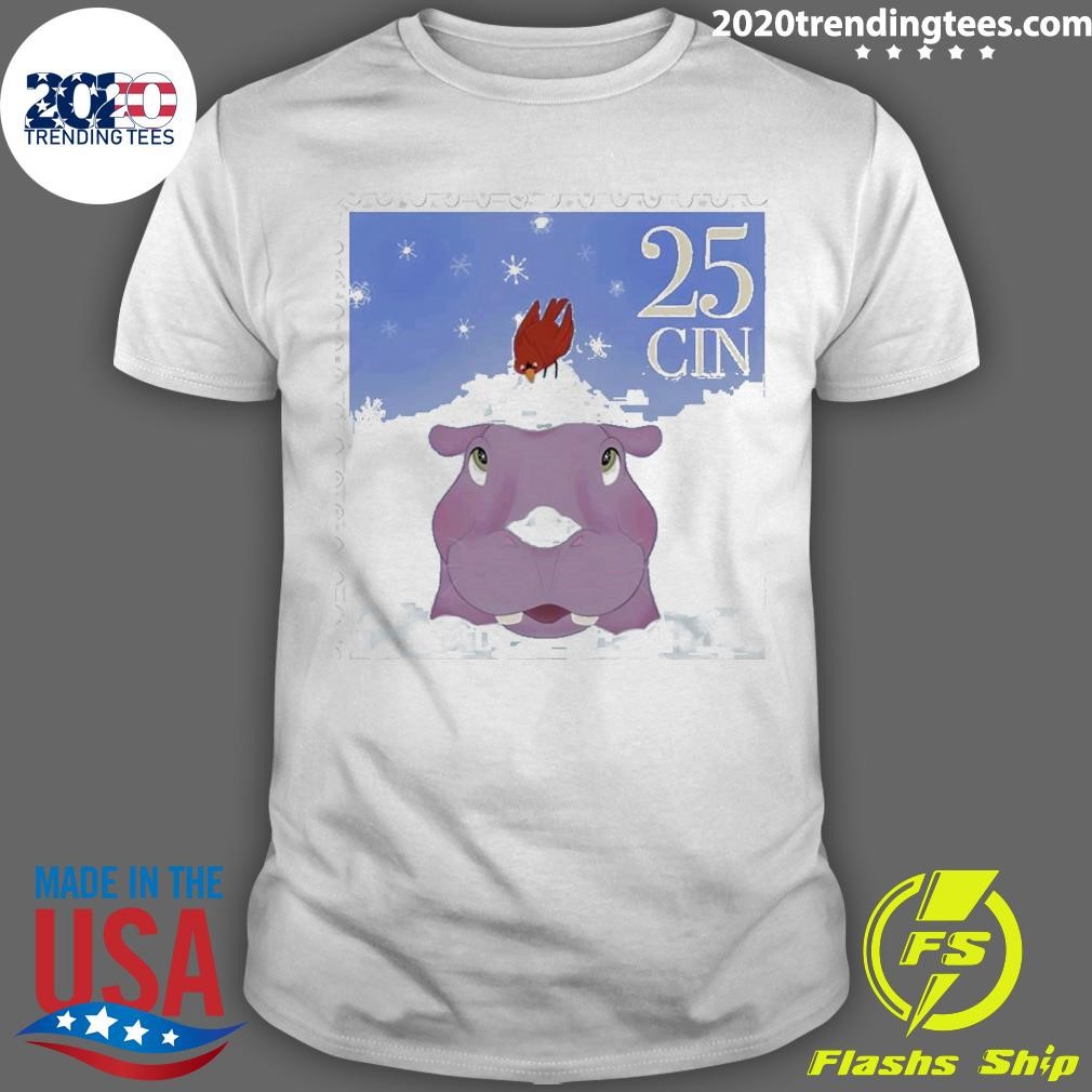 Original Hippo Fiona In The Snow Stamp 25 Cincinnati T-shirt