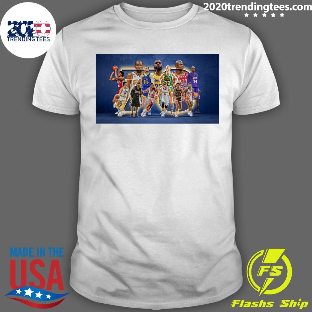 Original HoopsHype 78 greatest NBA players ever T-shirt