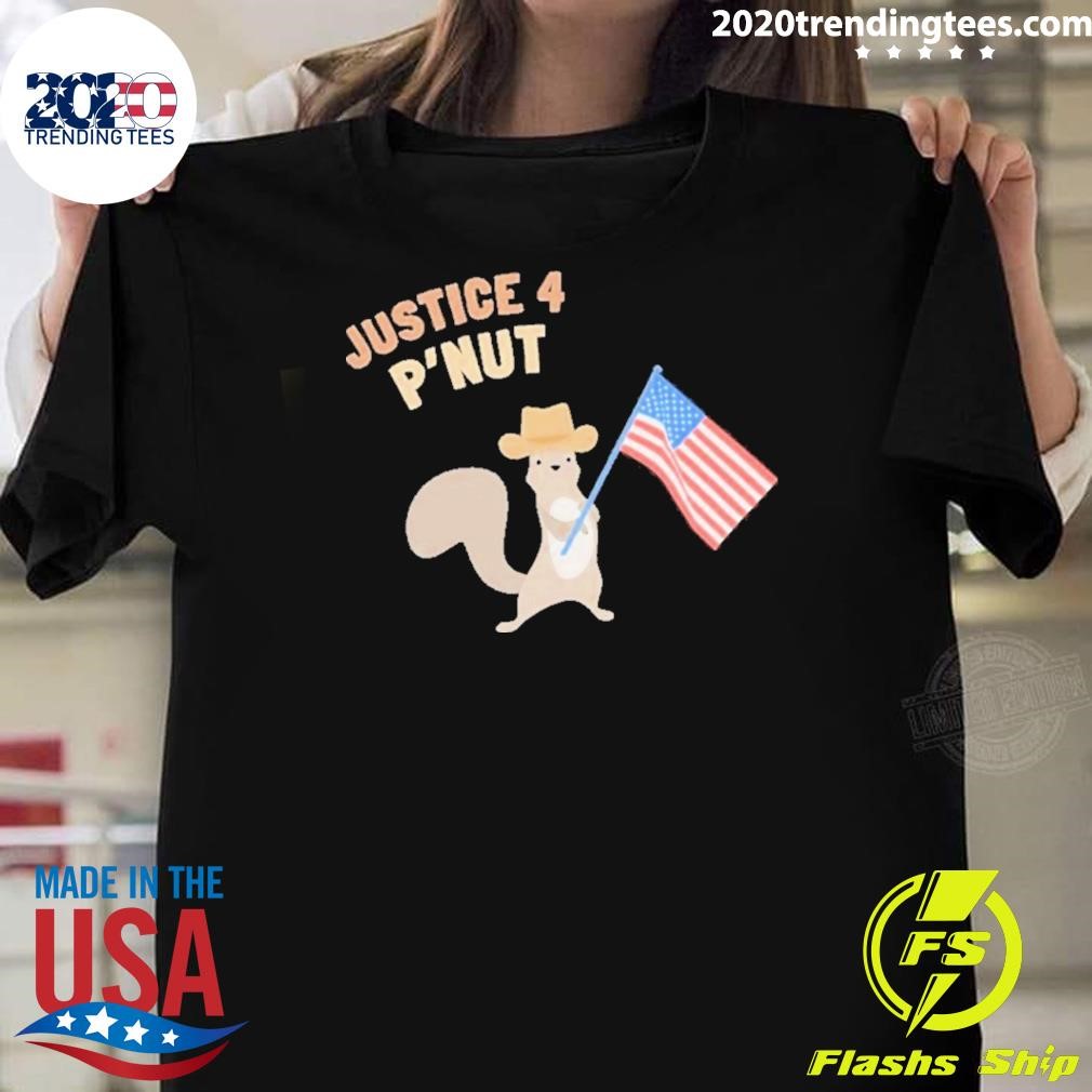 Original Justice 4 P’Nut the Squirrel With American Flag 2024 T-shirt