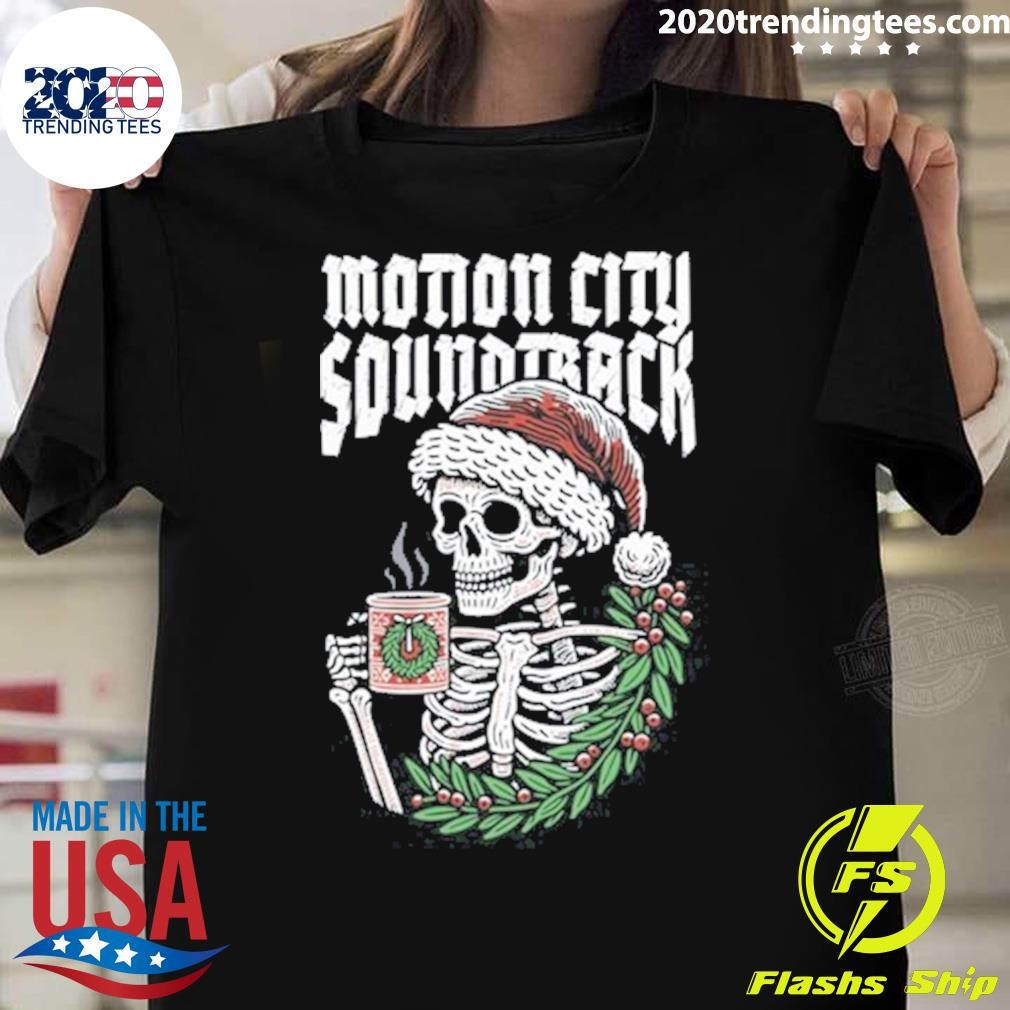 Original Motion City Soundtrack Skeleton Xmas Christmas T-shirt