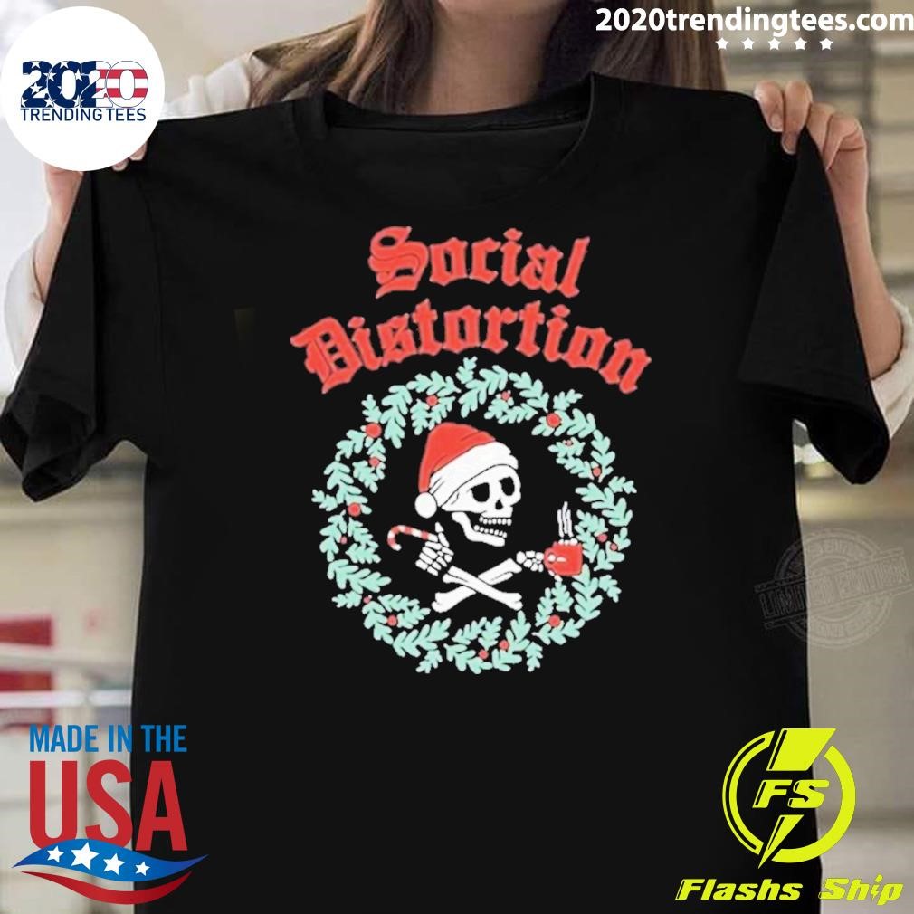 Original Social Distortion Skelly Wreath T-T-Shirt