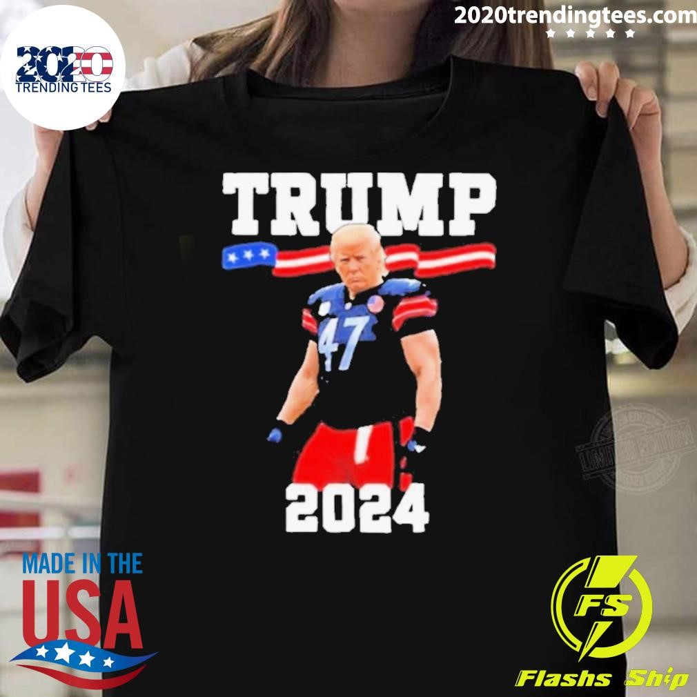 Original Trump 47 Football Jersey 2024 Us Flag Trump Vance 2024 T-Shirt