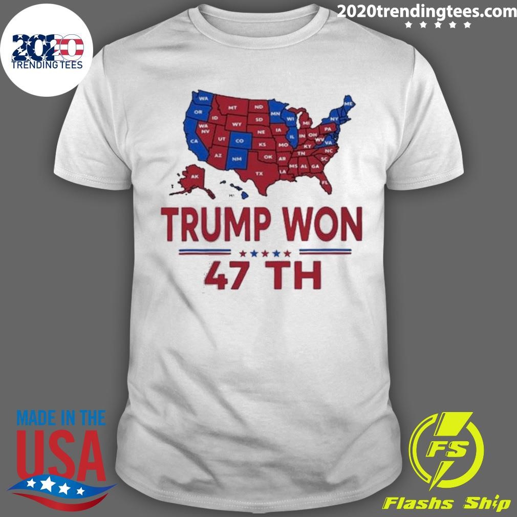 Original Trump Won 47th President Ballot Map 2024 T-shirt