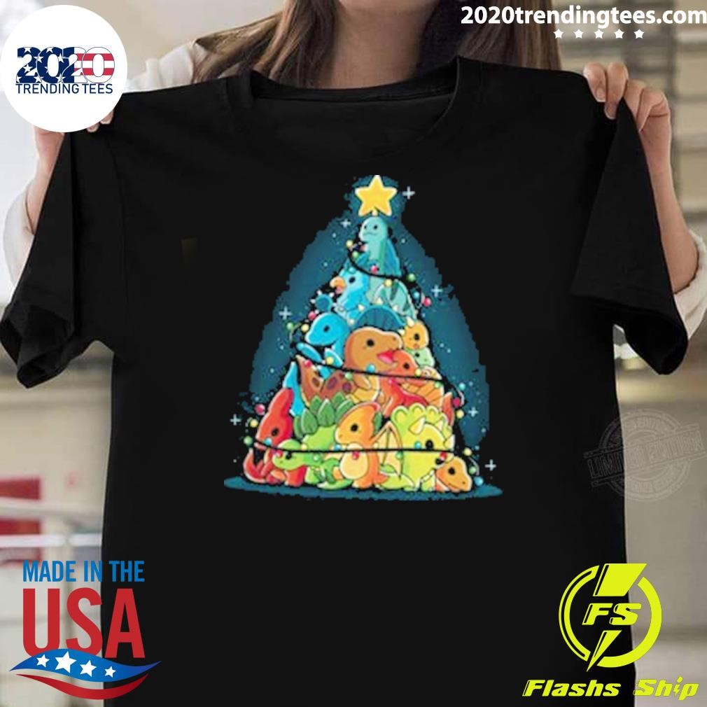 Premium 2024 Christmas Tree Dinosaurs T-shirt