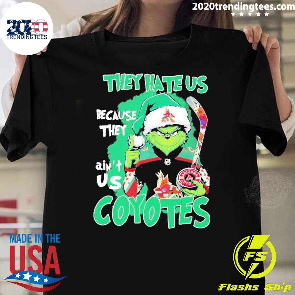 Premium Arizona Coyotes Santa Grinch They Hate Us Because They Ain’t Us Coyotes T-shirt