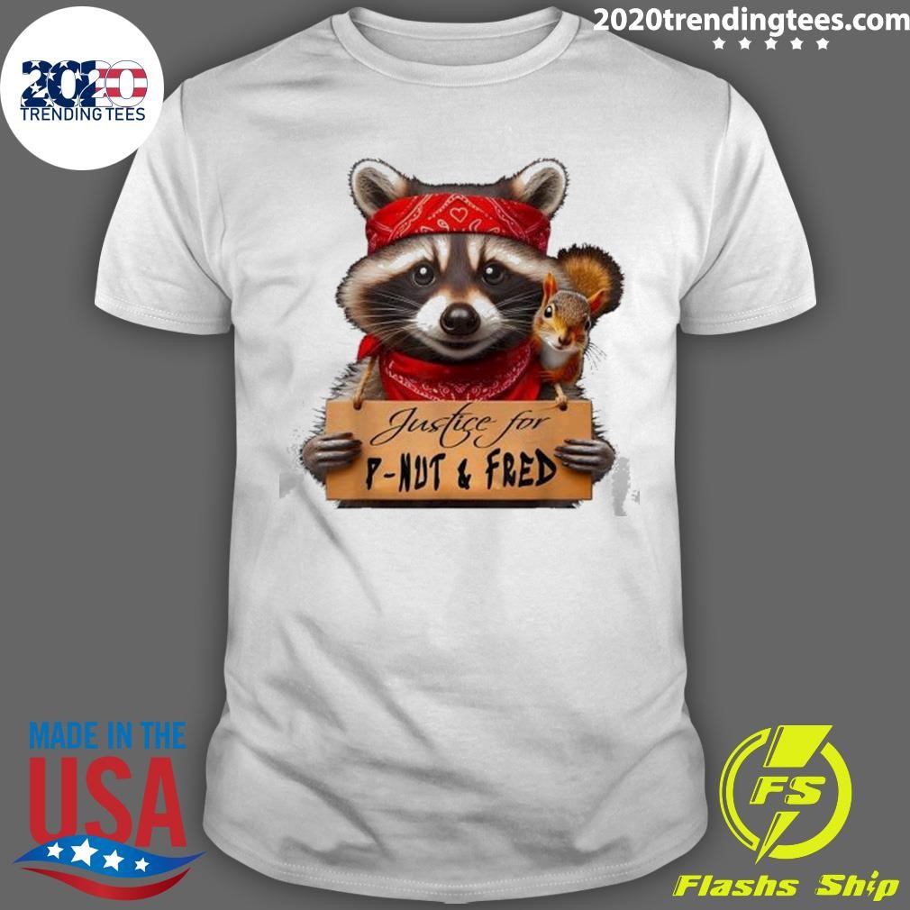 Premium Justice For Peanut The Squirrel P-nut And Fred The Raccoon T-Shirt