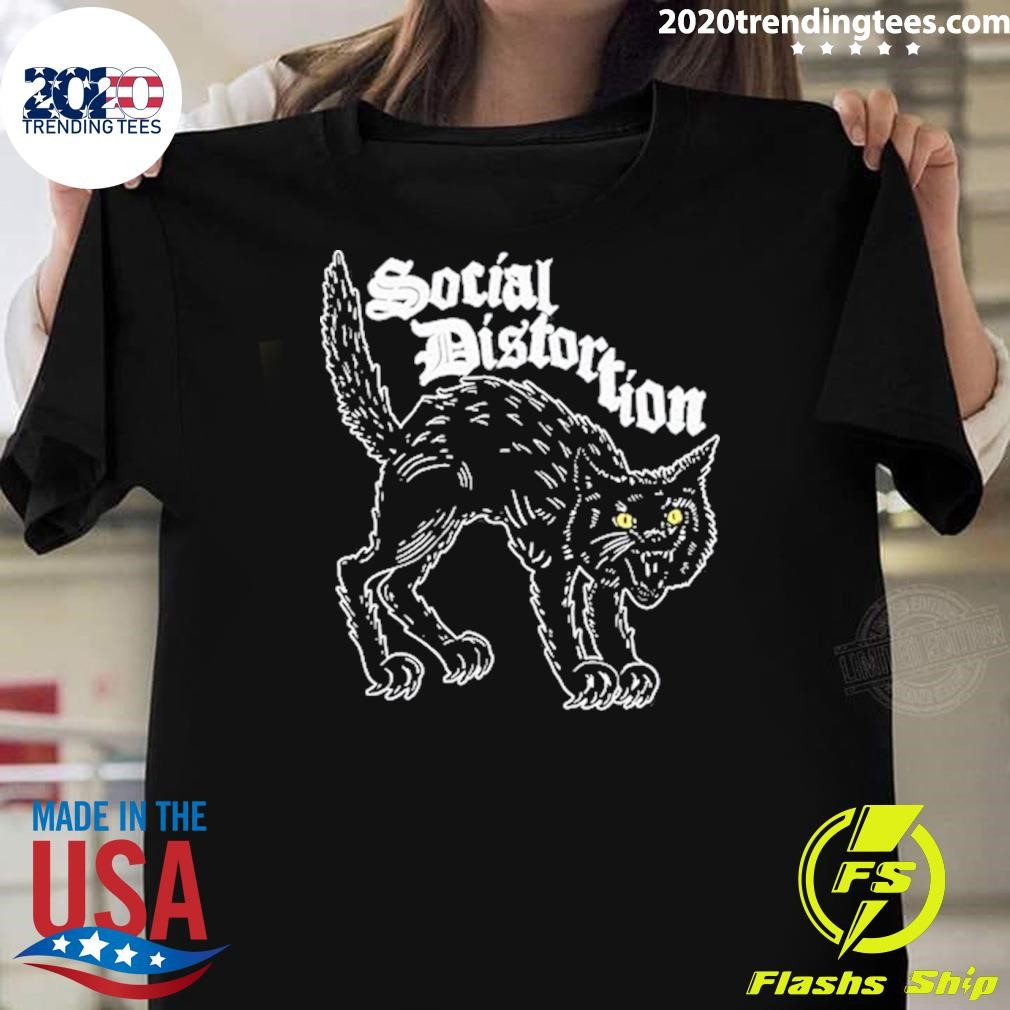 Premium Social Distortion Black Kat Meow T-shirt