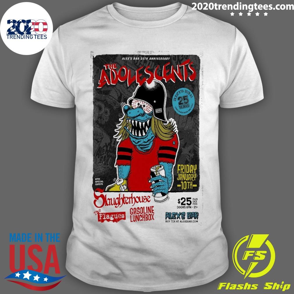 Premium The Adolescents January 10 2025 Alexs Bar In Long Beach CA T-shirt