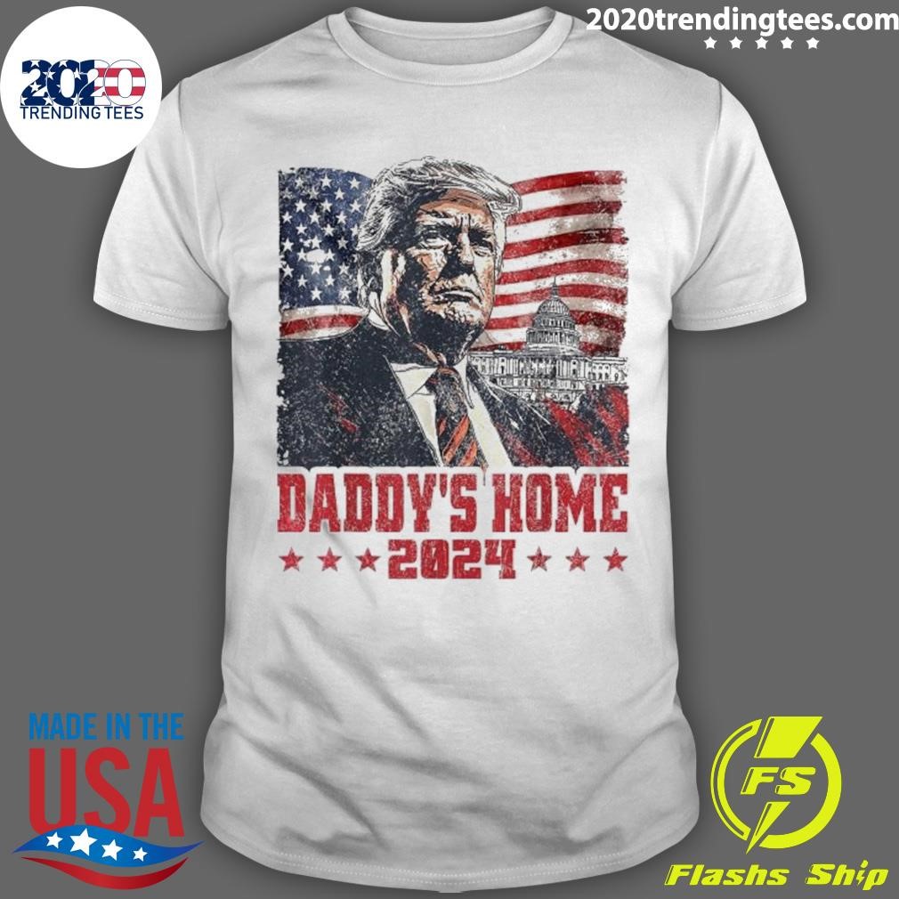 Premium Trump 2024 Take America Back Daddy’s Home Trump Pink 2024 T-Shirt