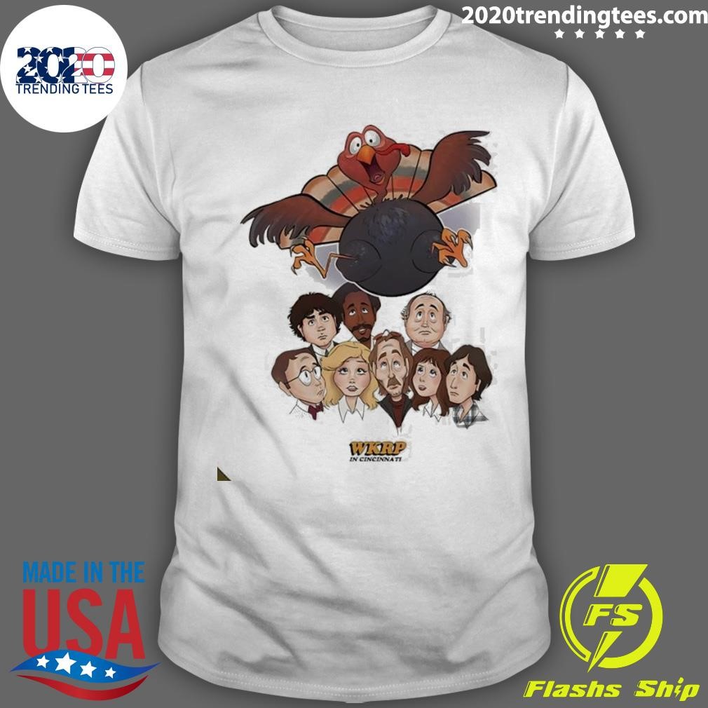 Premium Wkrp In Cincinnati Turkey Drop Drawing Cartoon T-shirt