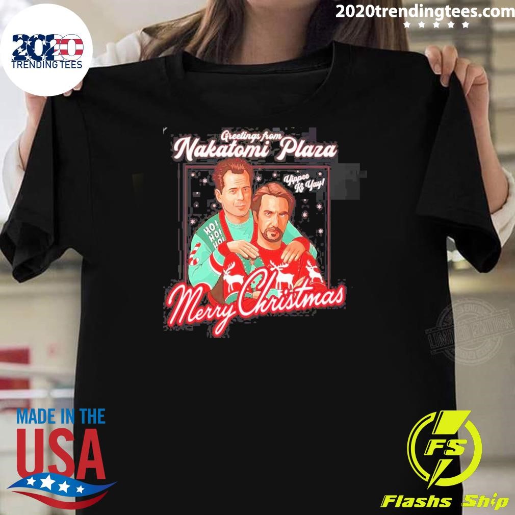 Premium Yippee Ki‐yay Greetings From Nakatomi Plaza Merry Christmas T-shirt