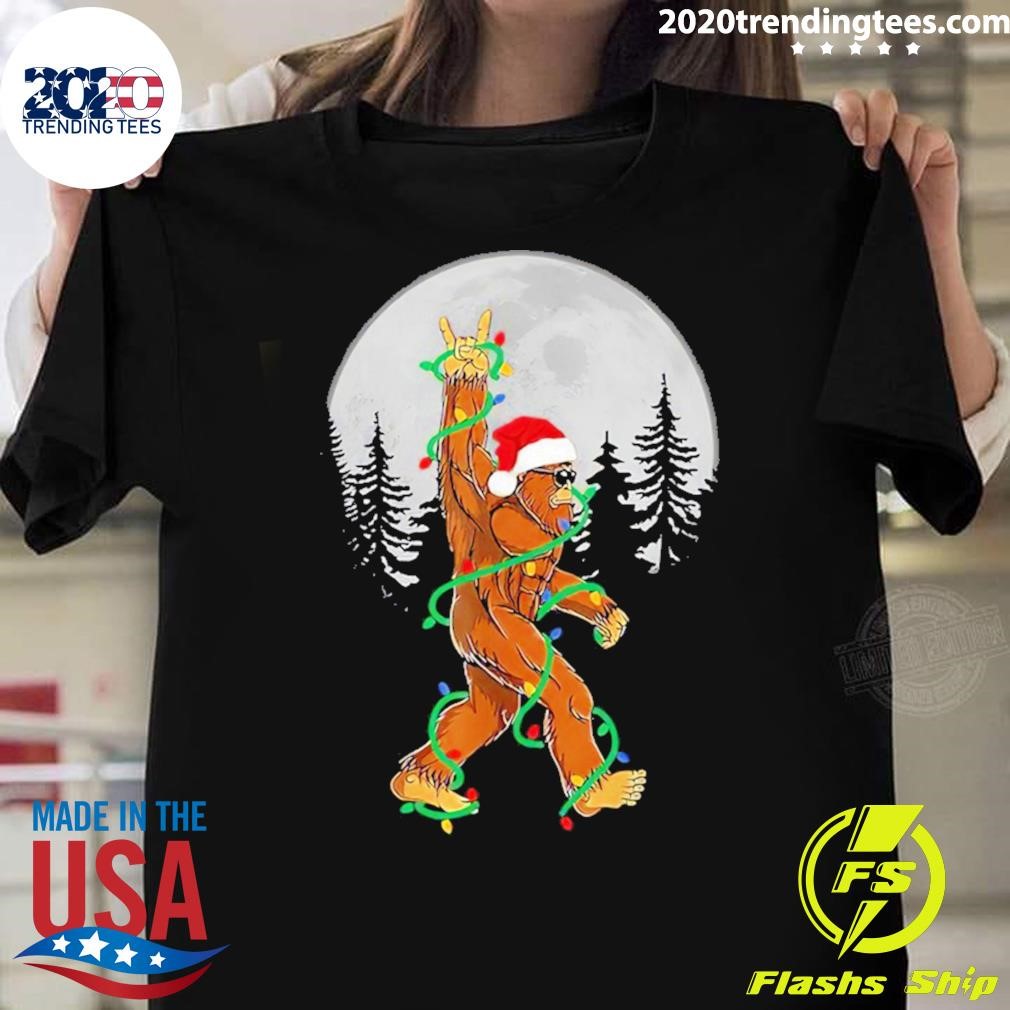 Top Bigfoot Night Moon Christmas 2024 T-shirt