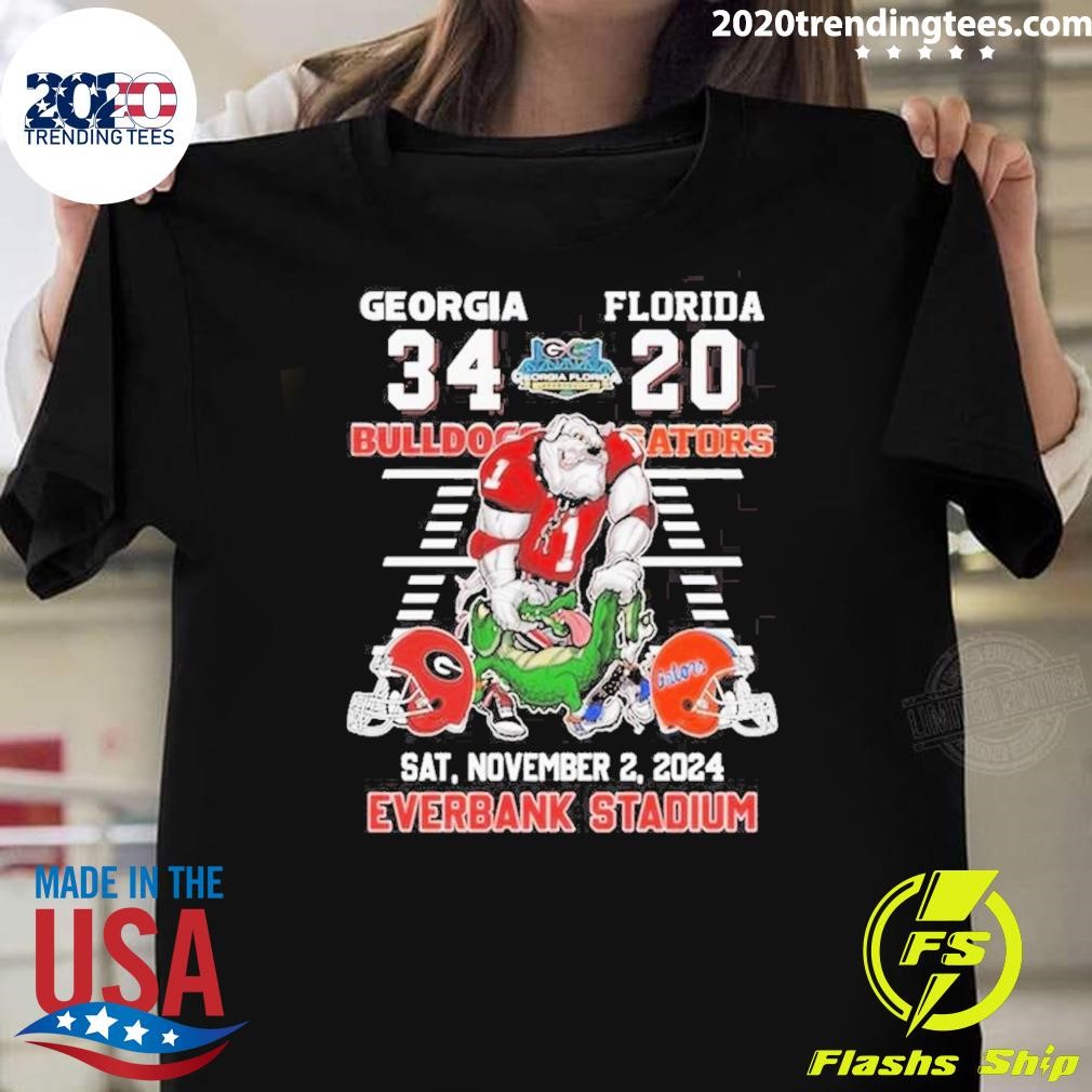 Top Georgia Bulldogs 34-20 Victory Over Florida Gators at Everbank Stadium 2024 T-shirt