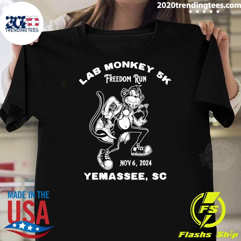 Top Lab Monkey 5k Freedom Run Nov 6, 2024 Yemassee, Sc T-shirt