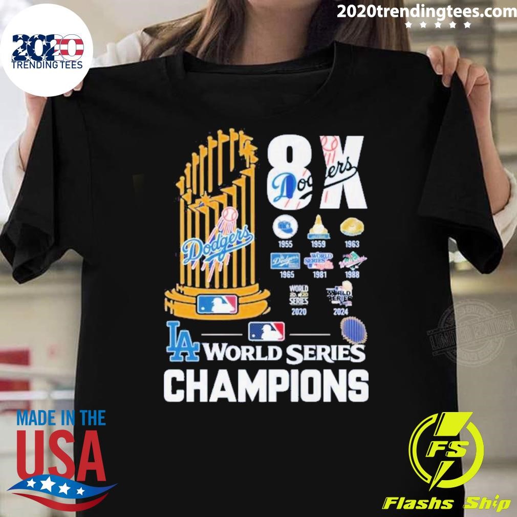 Top Los Angeles Dodgers 8X World Series Champions 2024 Winner Glory T-shirt