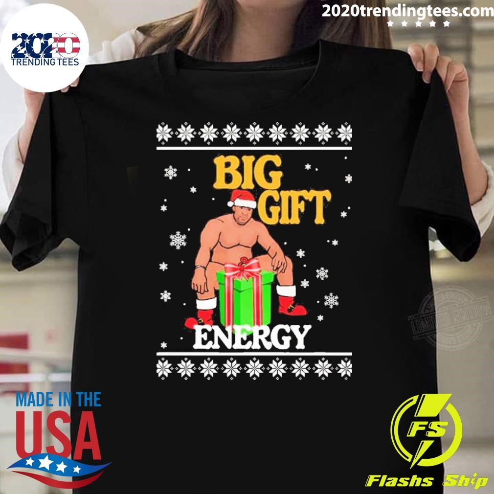 Top Naughty Big Gift Energy Barry Wood Ugly Christmas Sweater T-shirt