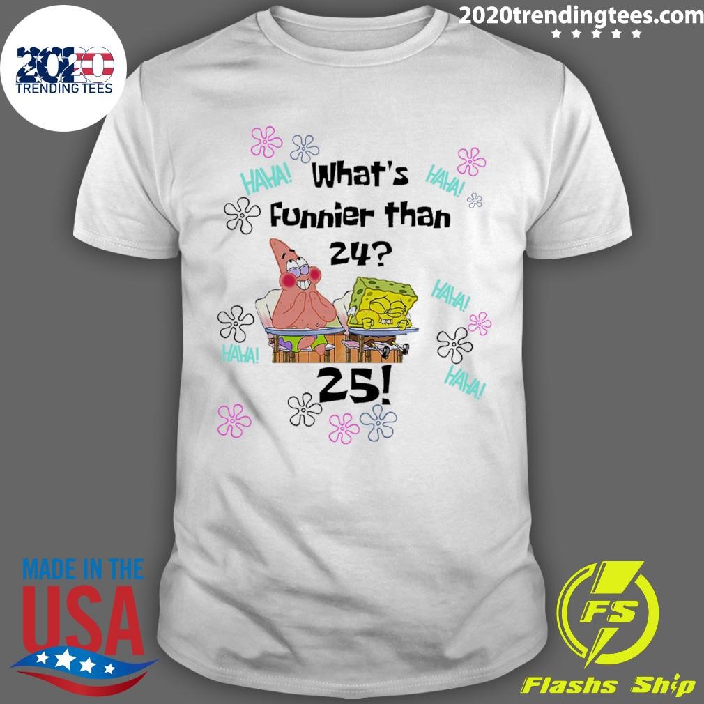 Top Secret What’s Funnier Than 24 25 Spongebob Retro Vintage T-shirt