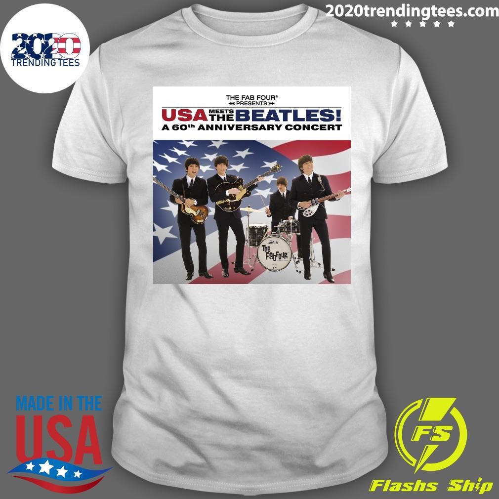 Top The Fab Four Usa The The Beatles A 60th Anniversary Concert T-shirt