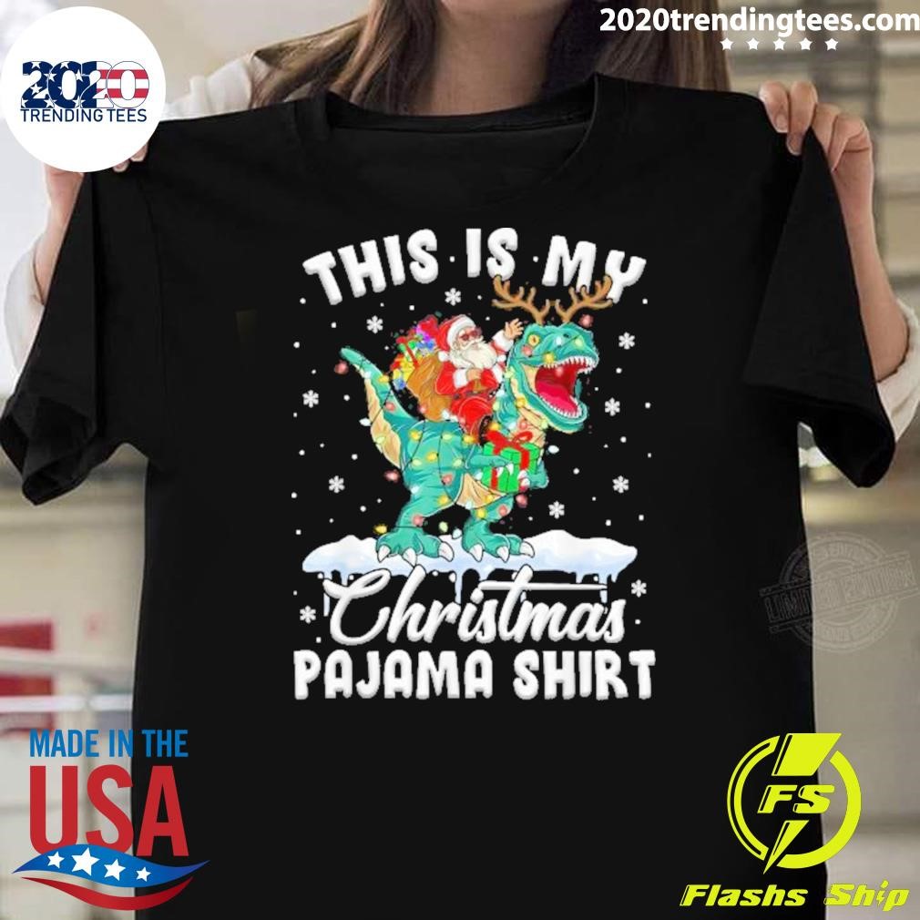 Top This Is My Christmas Pajama T-rex Dinosaur Christmas 2024 T-Shirt