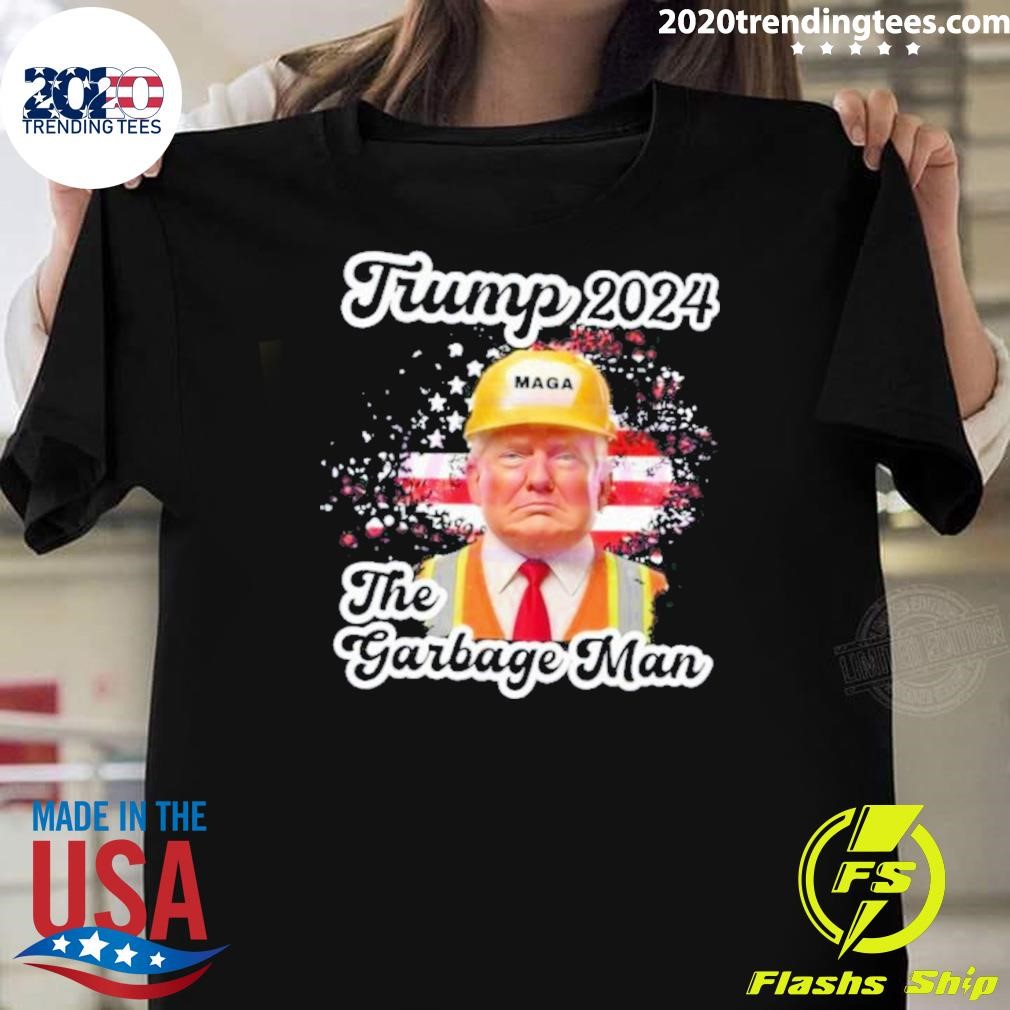 Top Trump 2024 The Garbage Man Maga American Flag 2024 T-shirt